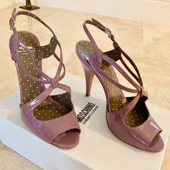 Moschino Shoes - MOSCHINO Purple Patent Sandals Size 38.5